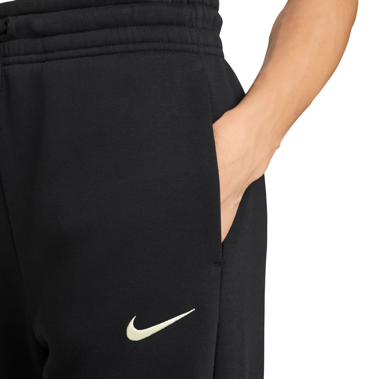 Nike Phoenix Fleece High Rise Wide Pants - Women's - Black/Sail