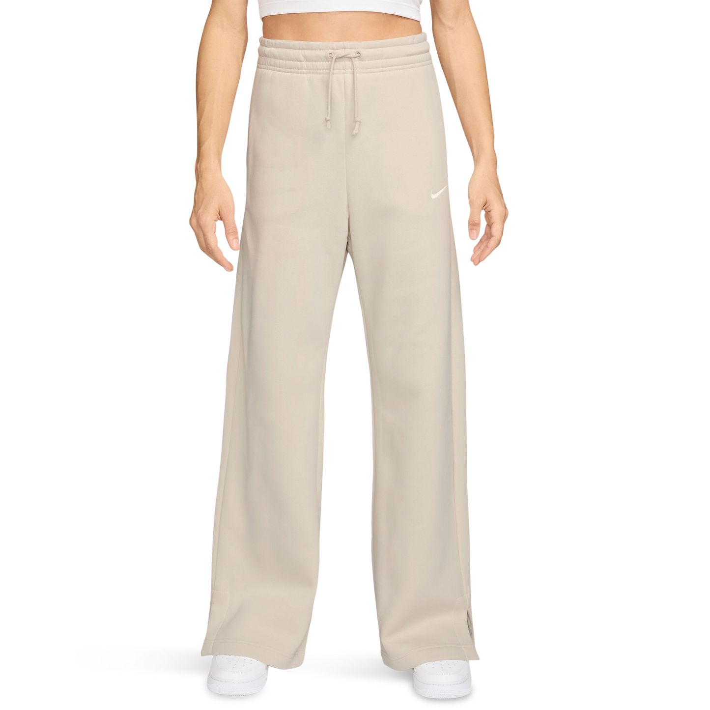 Nike Phoenix Fleece High Rise Wide Pants - Women's - Light Orewood Brown/White
