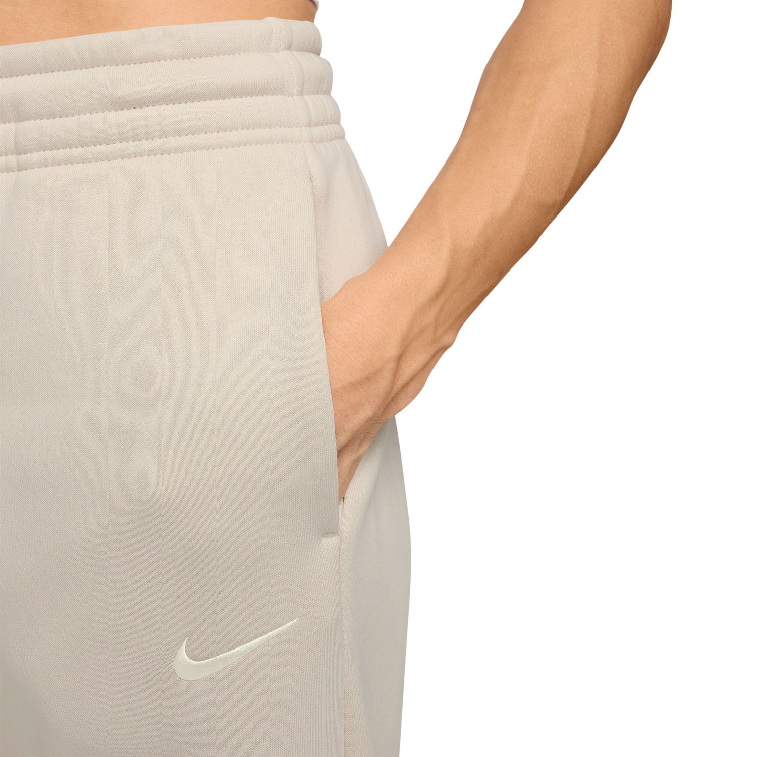Nike Phoenix Fleece High Rise Wide Pants - Women's - Light Orewood Brown/White