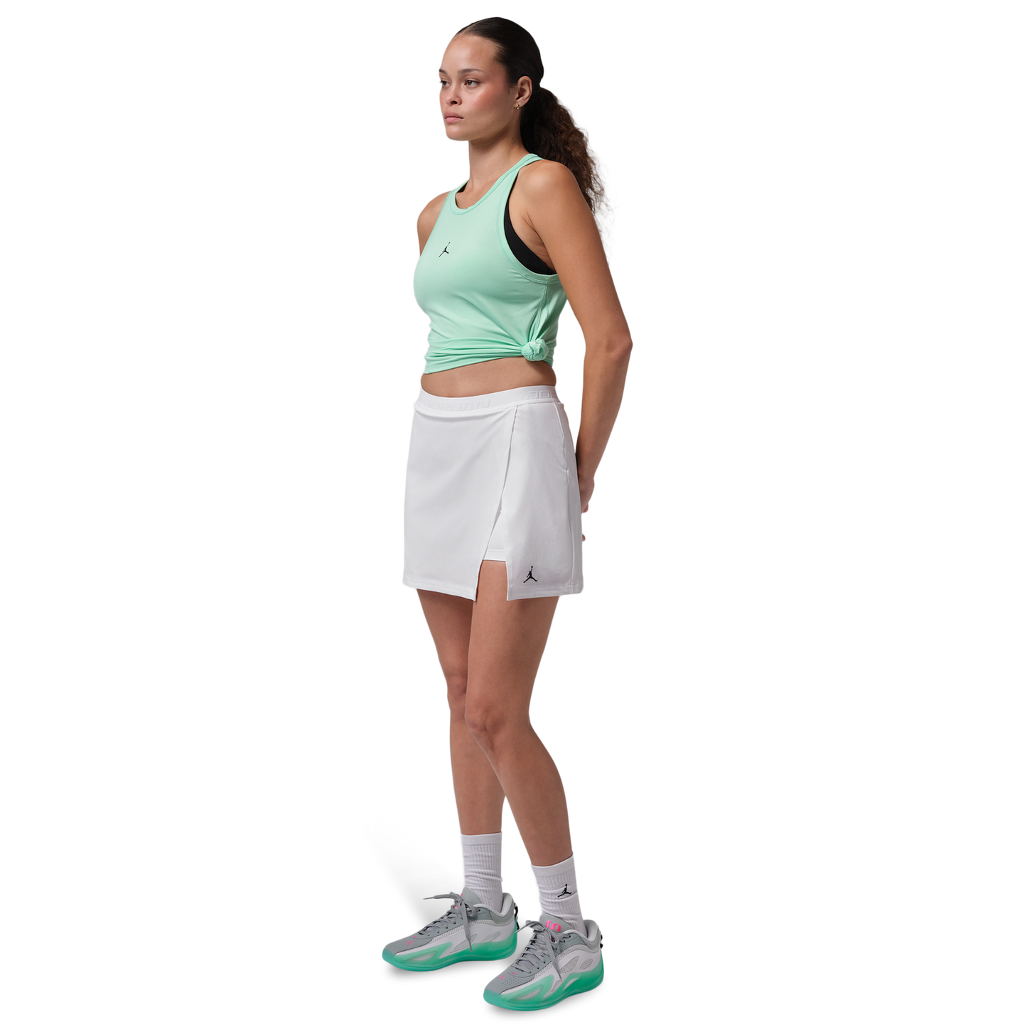 Jordan Sport Dri-FIT High Rise Essential Skirt - Women's - White/Black