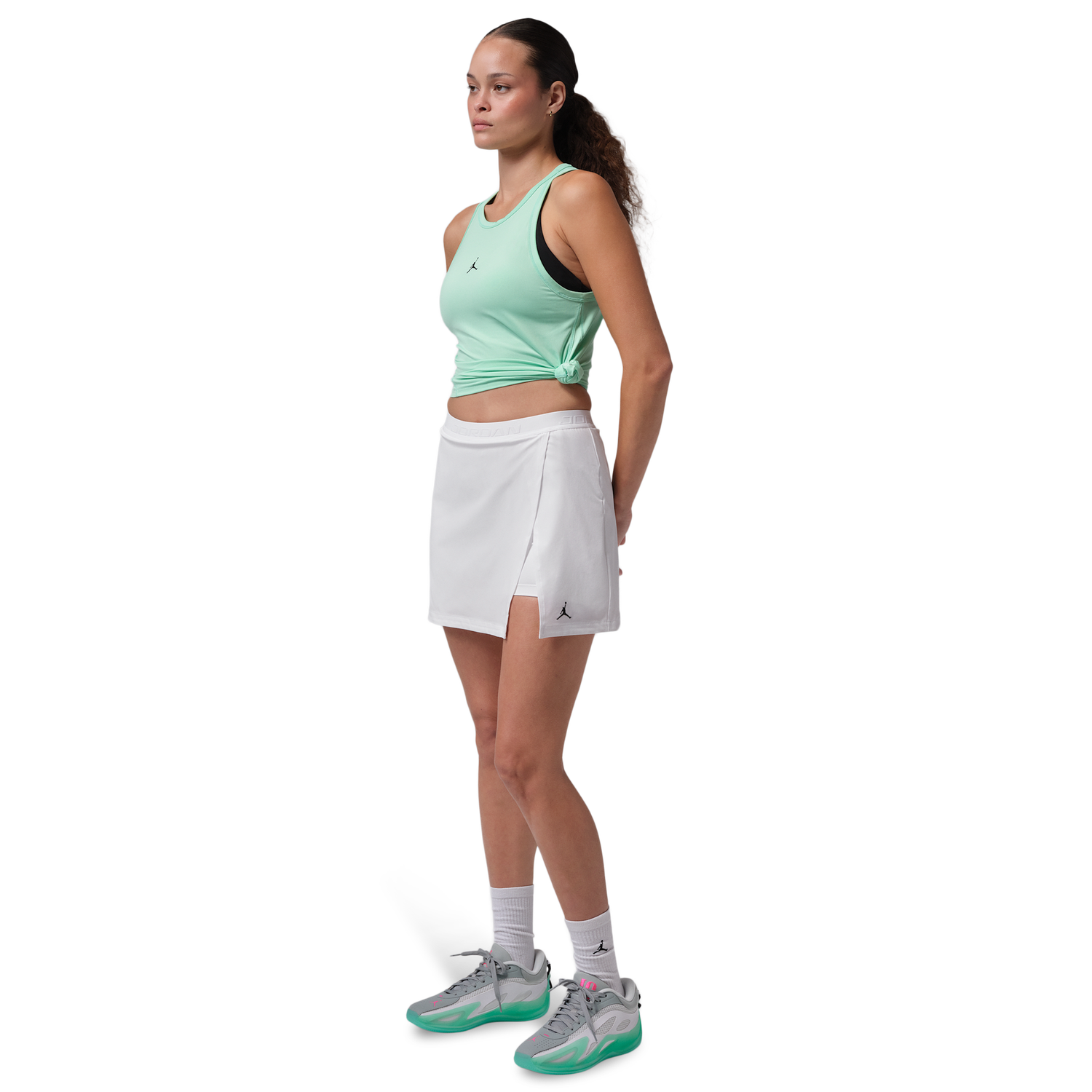 Jordan Sport Dri-FIT High Rise Essential Skirt - Women's - White/Black