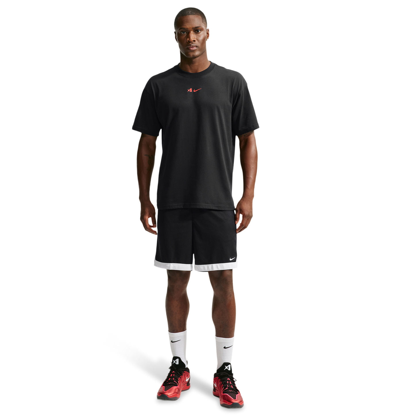 Nike Dri-FIT Aja Airbrush Tee - Men's - Black/University Red