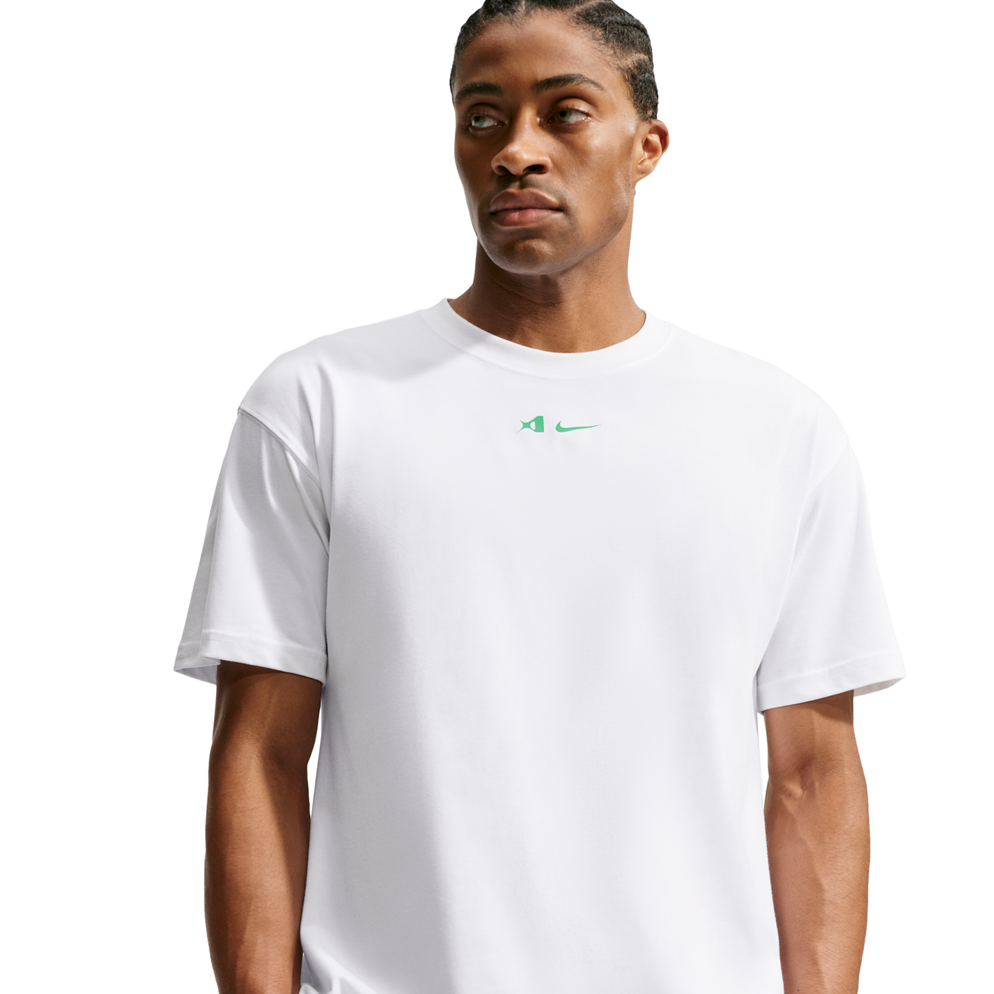 Nike Dri-FIT Aja Airbrush Tee - Men's - White/Light Menta