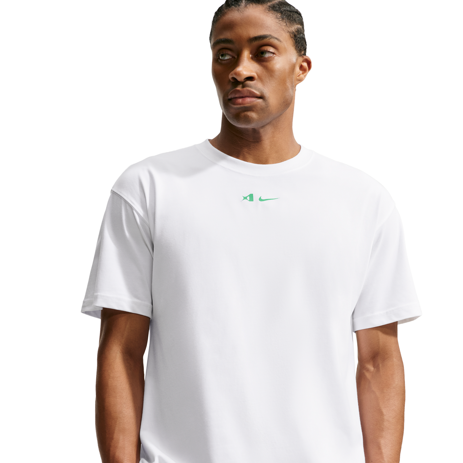 Nike Dri-FIT Aja Airbrush Tee - Men's - White/Light Menta