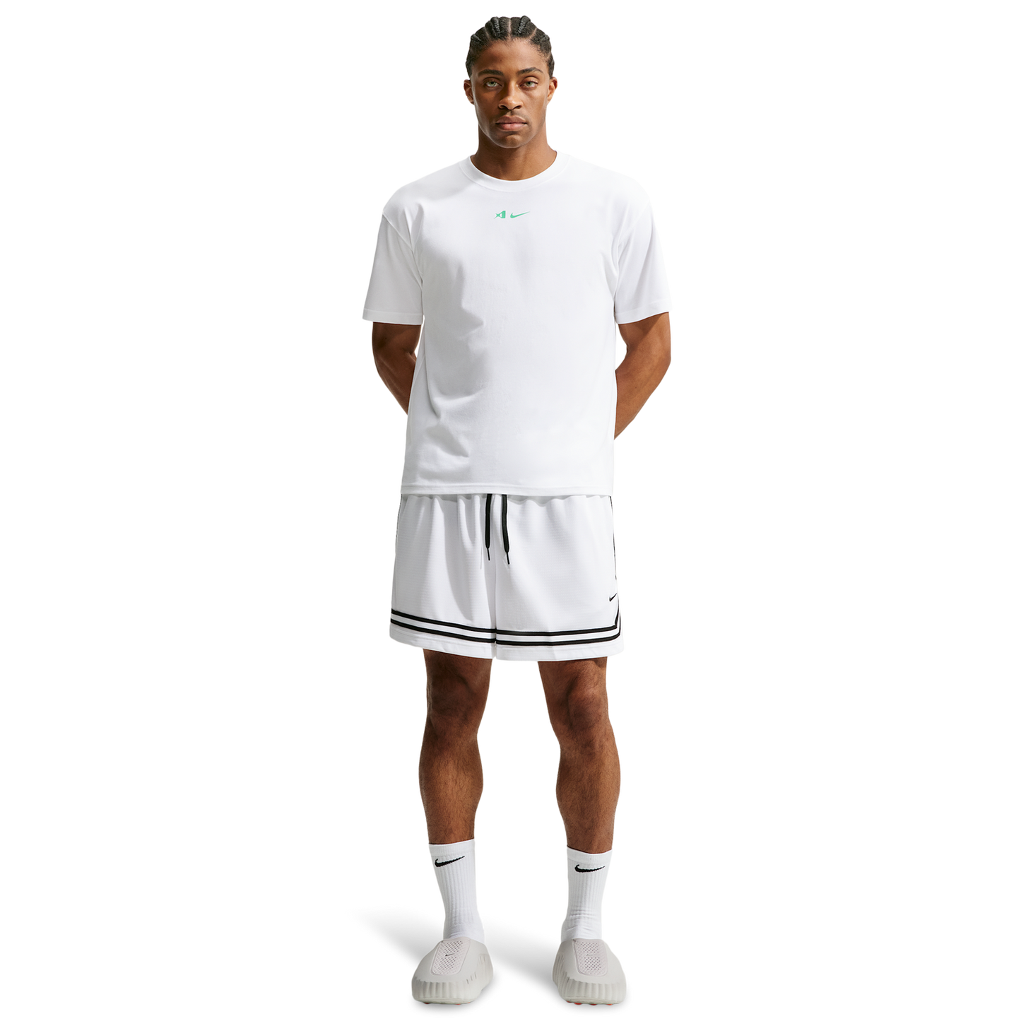 Nike Dri-FIT Aja Airbrush Tee - Men's - White/Light Menta