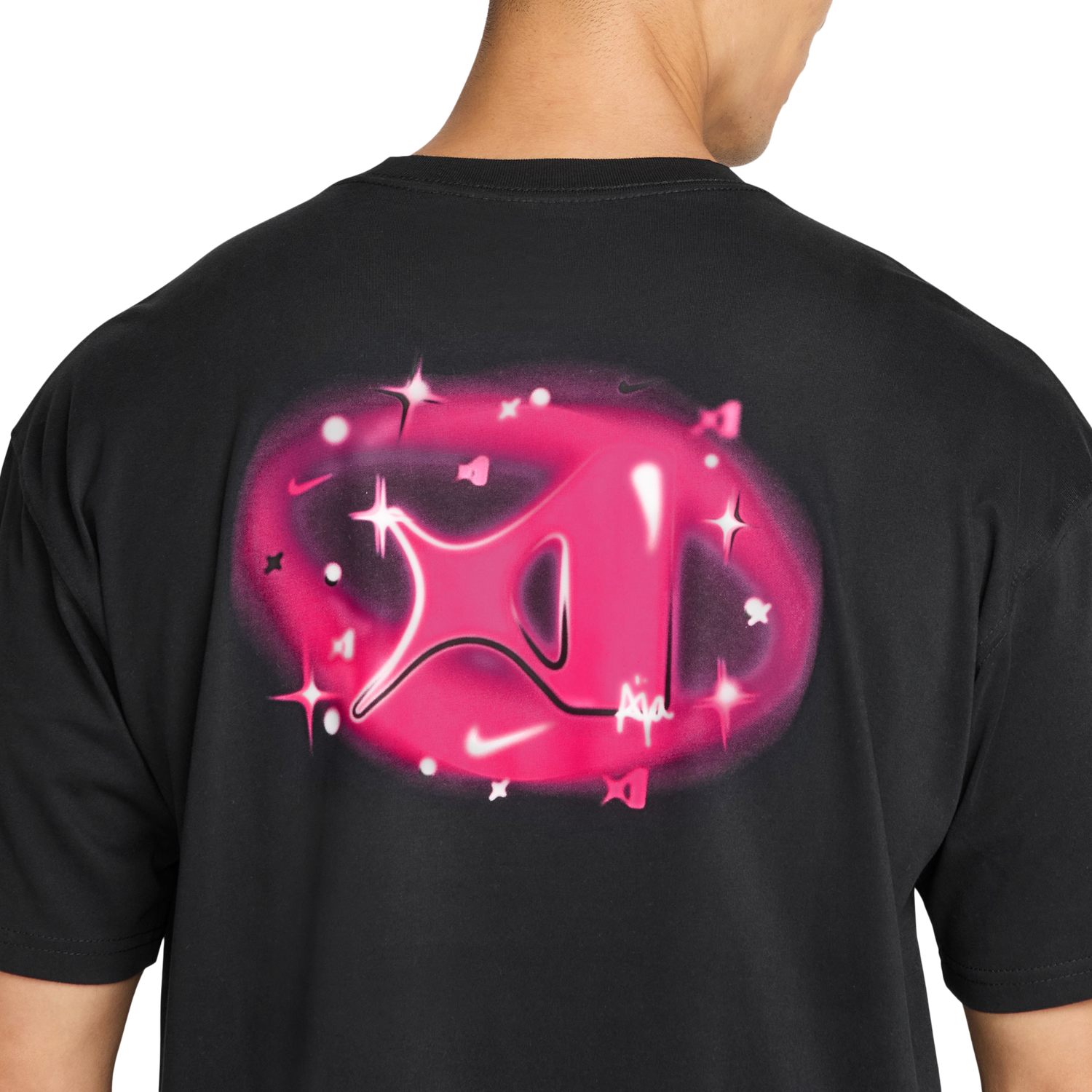 Nike Dri-FIT A'Ja Wilson Airbrush T-Shirt - Women's - Black/Pink