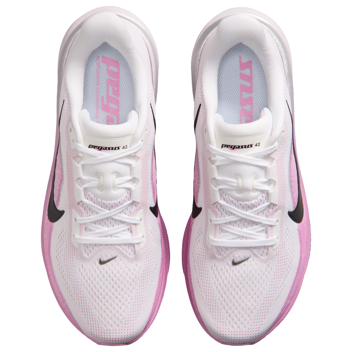 Nike Air Zoom Pegasus 42 Wide - Women's - White/Black/Lt Magenta