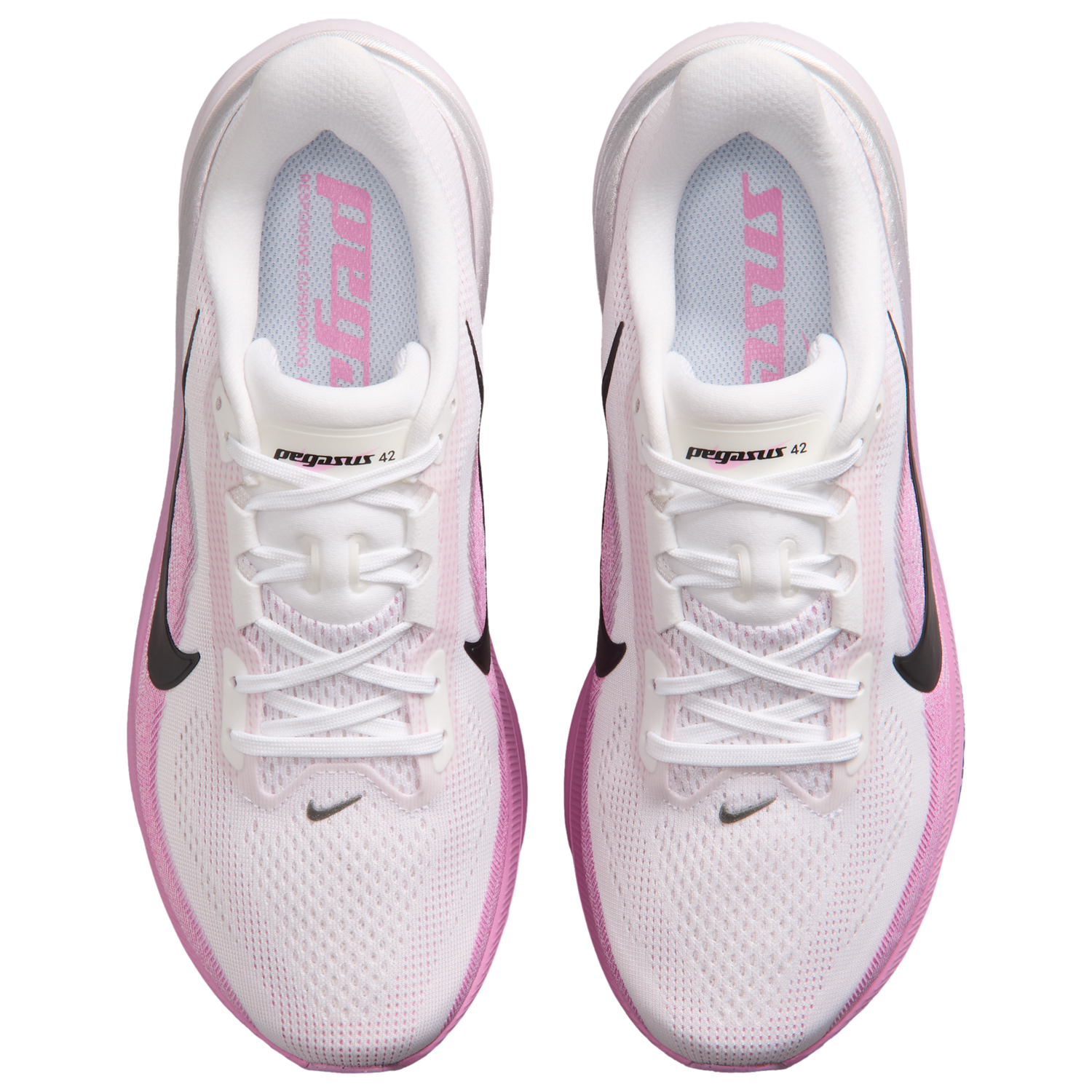 Nike Air Zoom Pegasus 42 Wide - Women's - White/Black/Lt Magenta