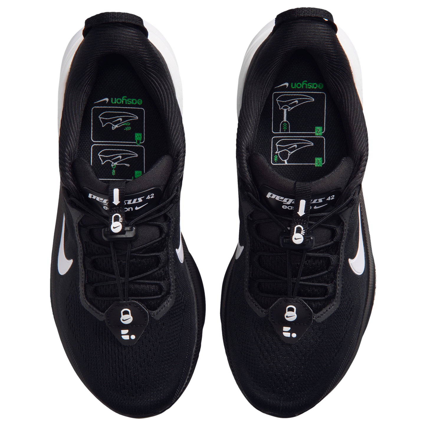 Nike Pegasus 42 Easyon - Women's - Black/Dk Smoke Grey/White