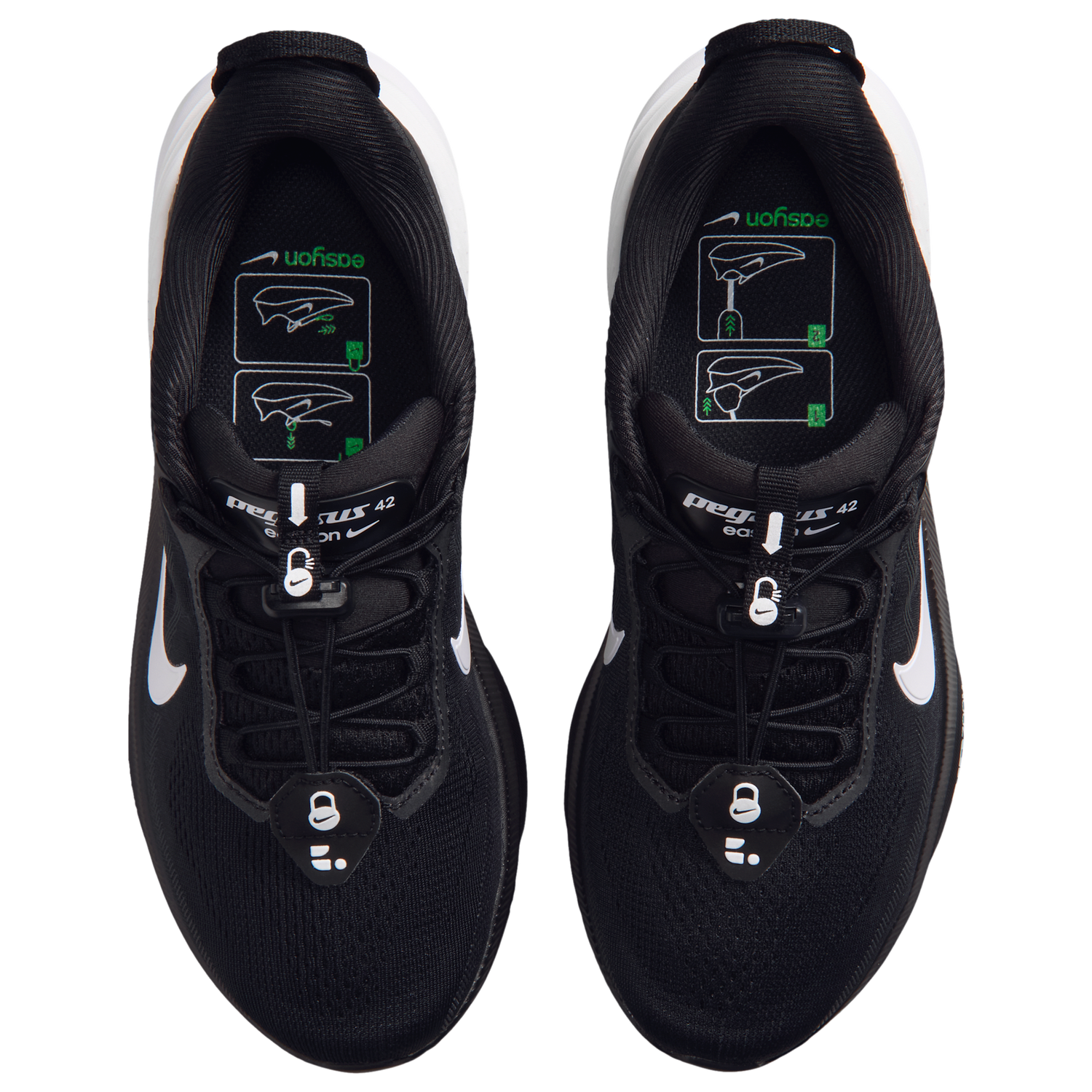 Nike Pegasus 42 Easyon - Women's - Black/Dk Smoke Grey/White