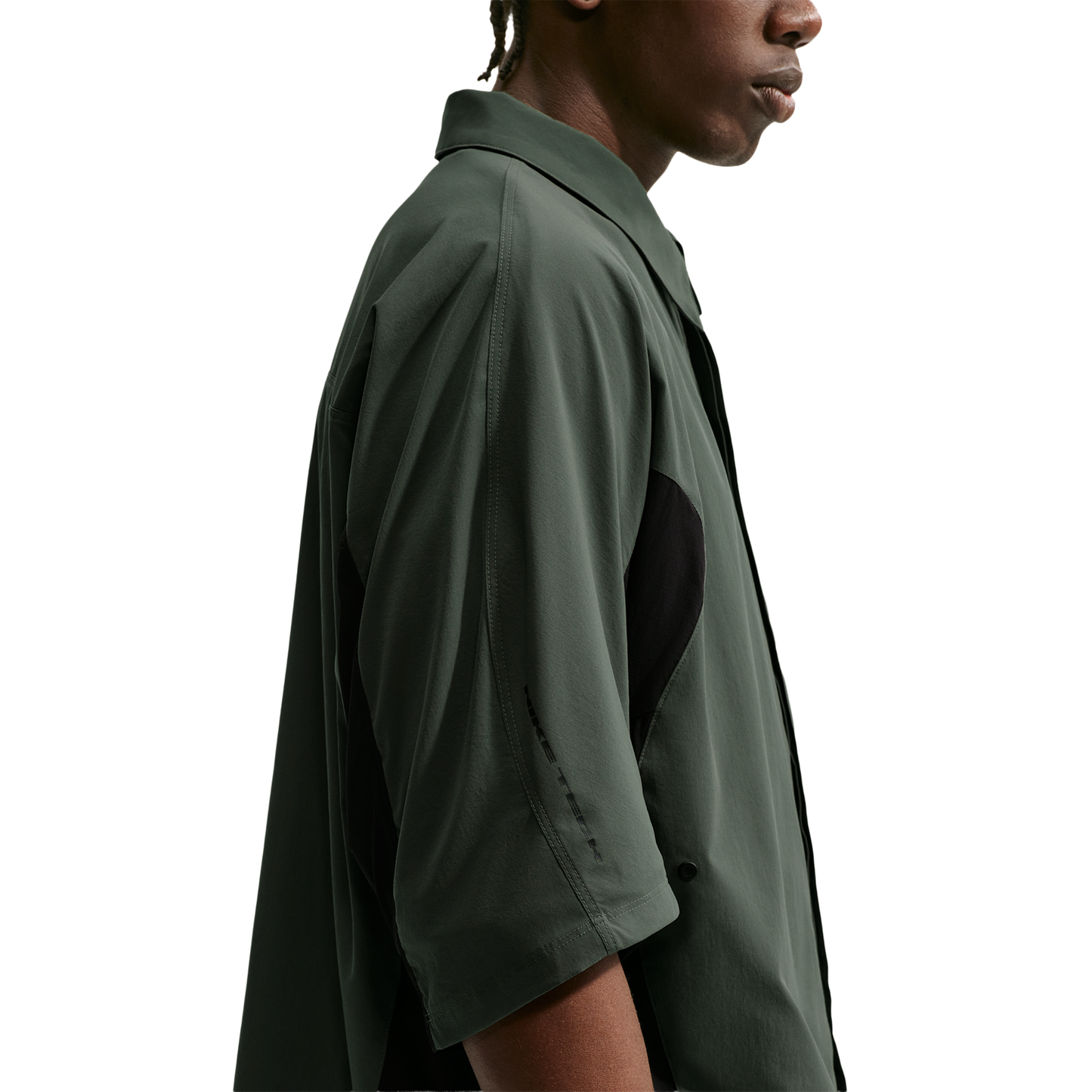 Nike Drifit Tech Helios Sun SS Shirt - Men's - Black/Black/Camo Green