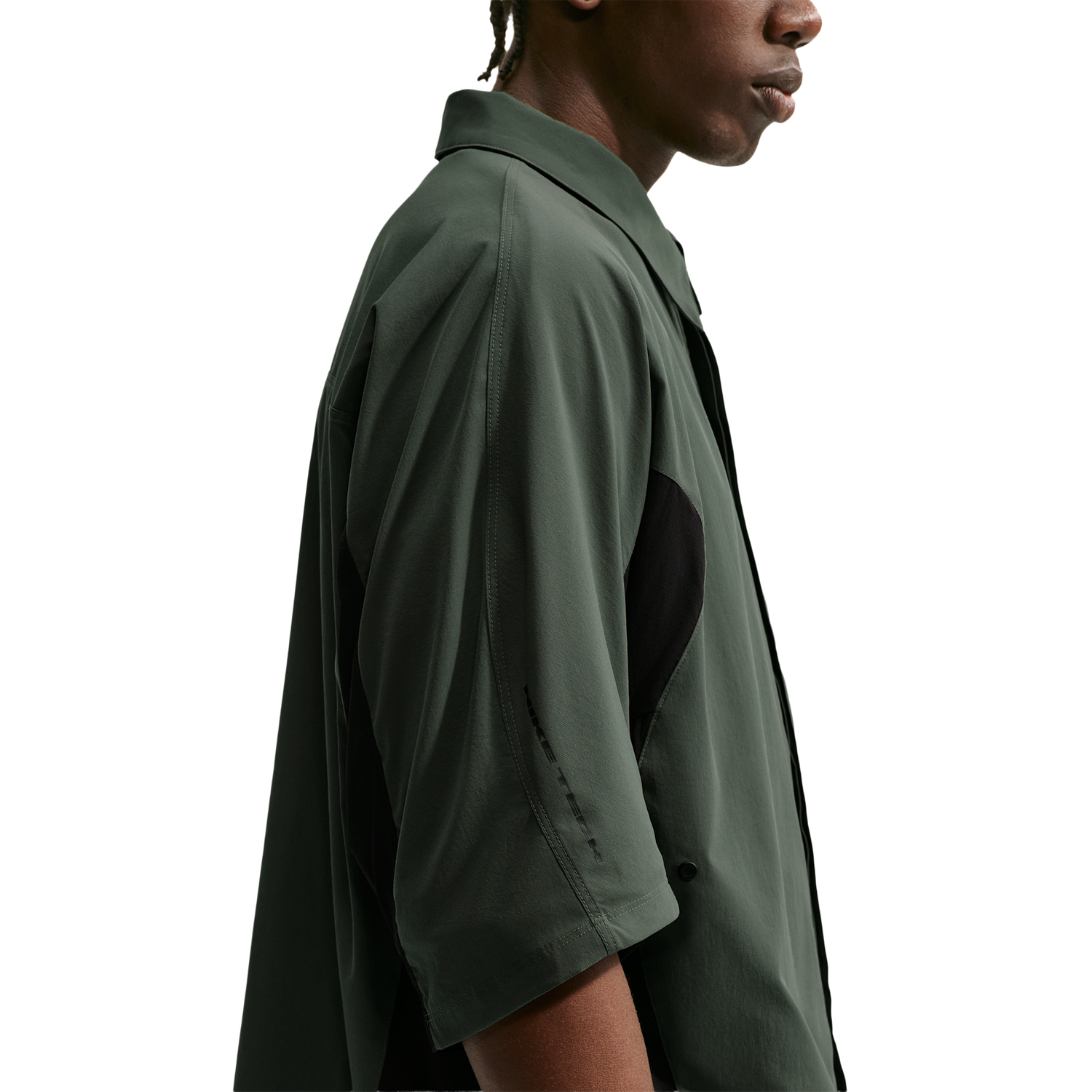 Nike Drifit Tech Helios Sun SS Shirt - Men's - Black/Black/Camo Green