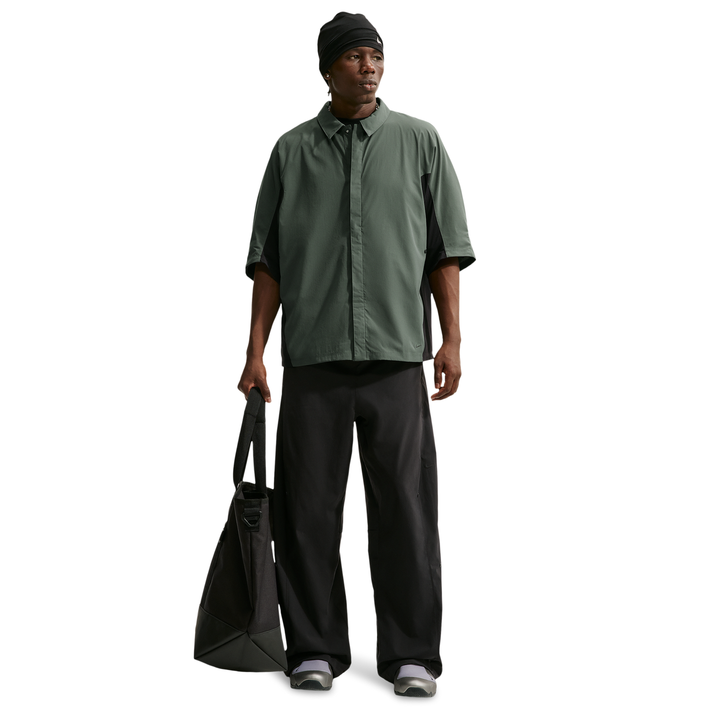 Nike Drifit Tech Helios Sun SS Shirt - Men's - Black/Black/Camo Green