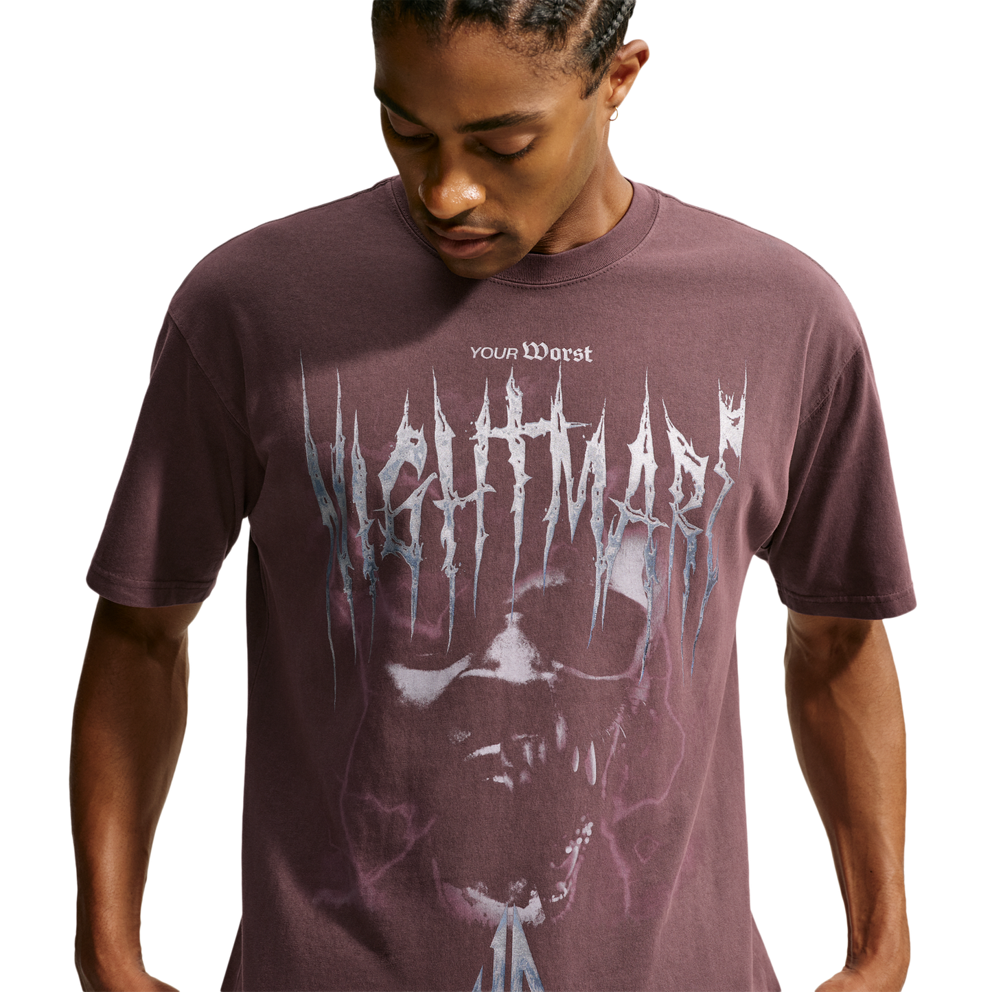 Nike Loose OG Nightmare T-Shirt - Men's - Burgundy Crush