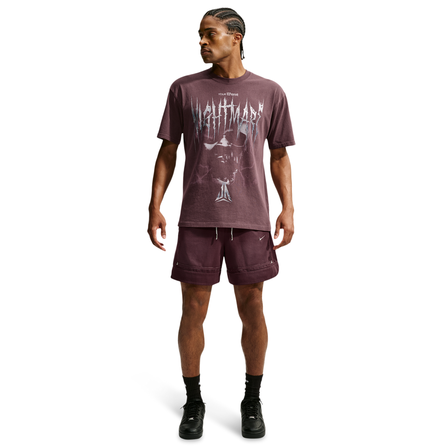 Nike Loose OG Nightmare T-Shirt - Men's - Burgundy Crush