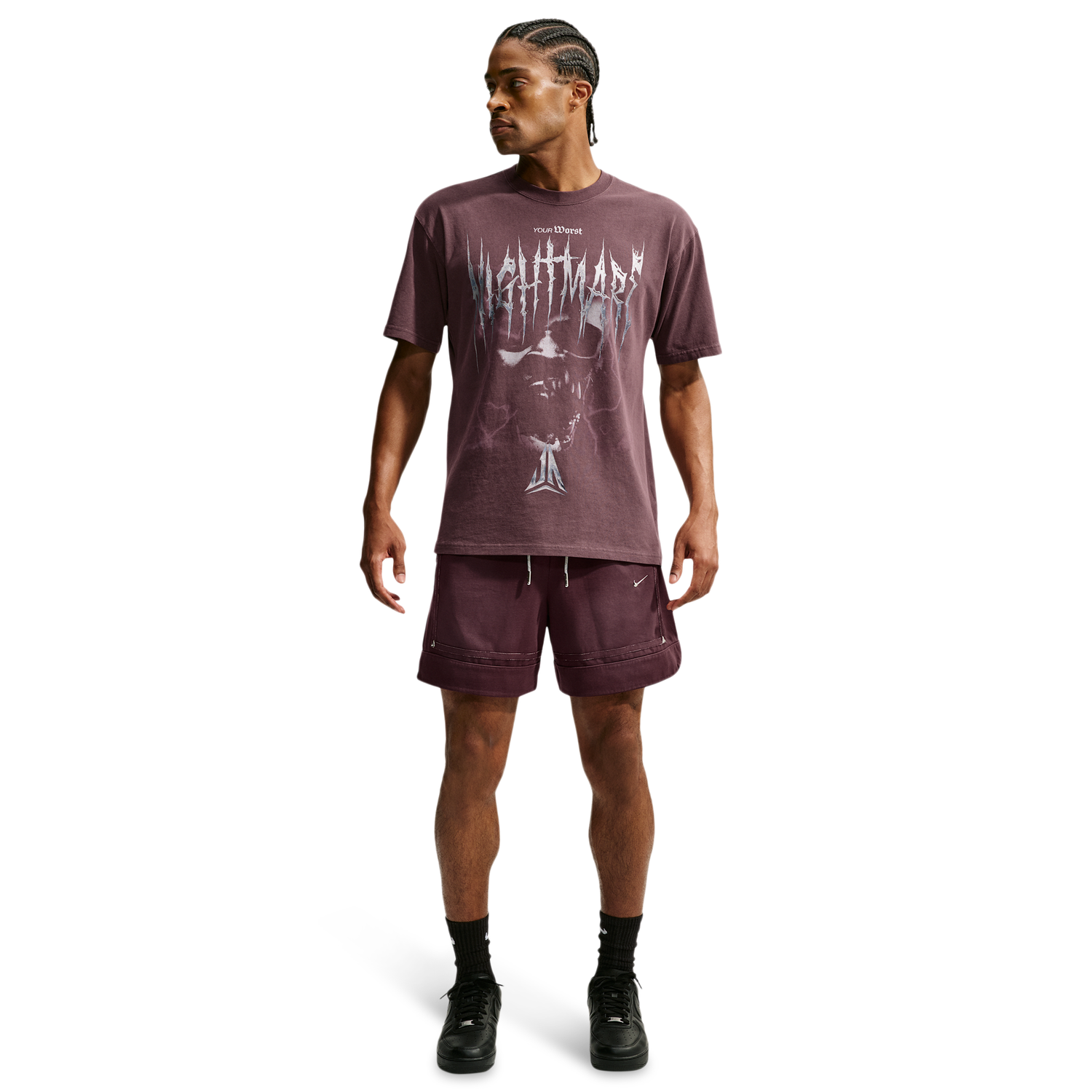 Nike Loose OG Nightmare T-Shirt - Men's - Burgundy Crush