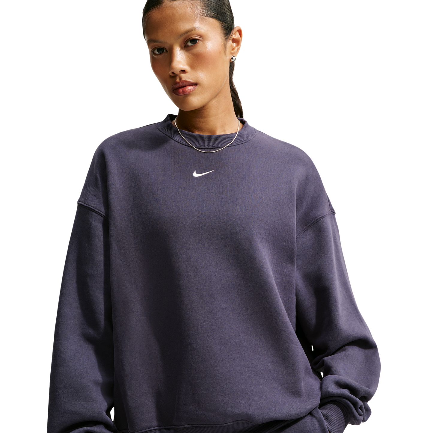 Nike Studio Fleece Oversized Crew - Women's - Sail/Gridiron