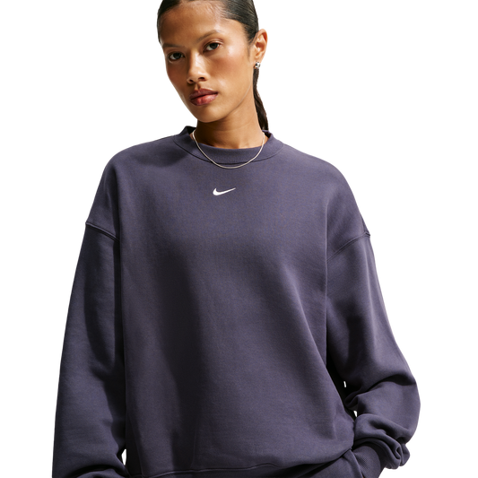 Nike Studio Fleece Oversized Crew - Women's - Sail/Gridiron