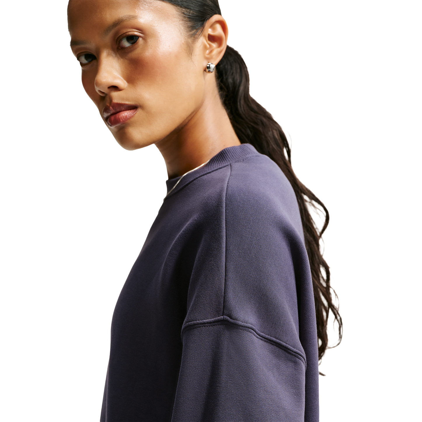Nike Studio Fleece Oversized Crew - Women's - Sail/Gridiron