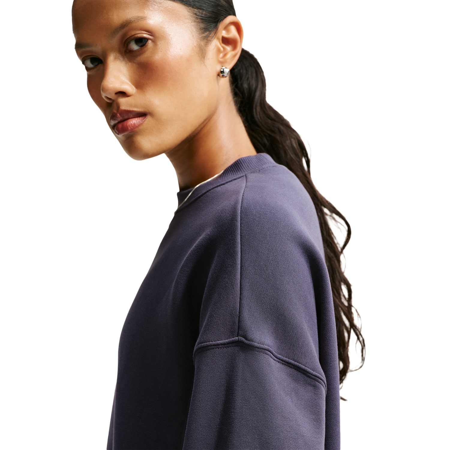 Nike Studio Fleece Oversized Crew - Women's - Sail/Gridiron