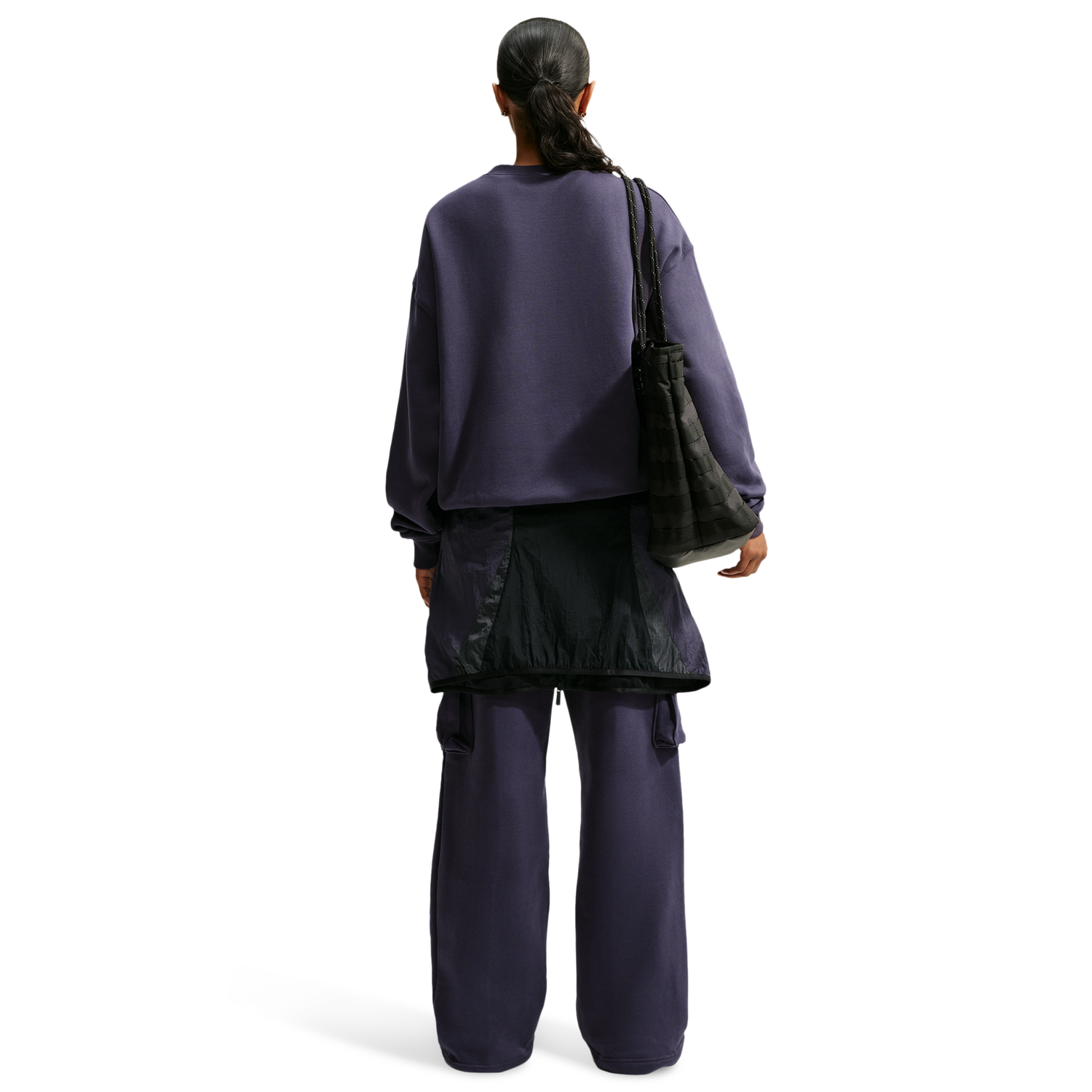 Nike Studio Fleece Oversized Crew - Women's - Sail/Gridiron