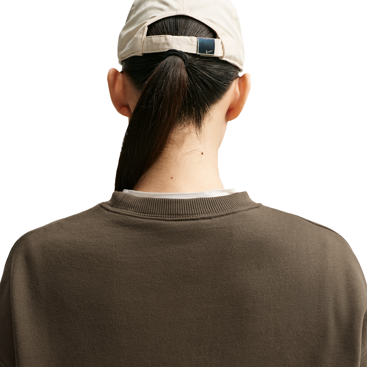 Nike Studio Fleece Oversized Crew - Women's - Sail/Dark Hazel