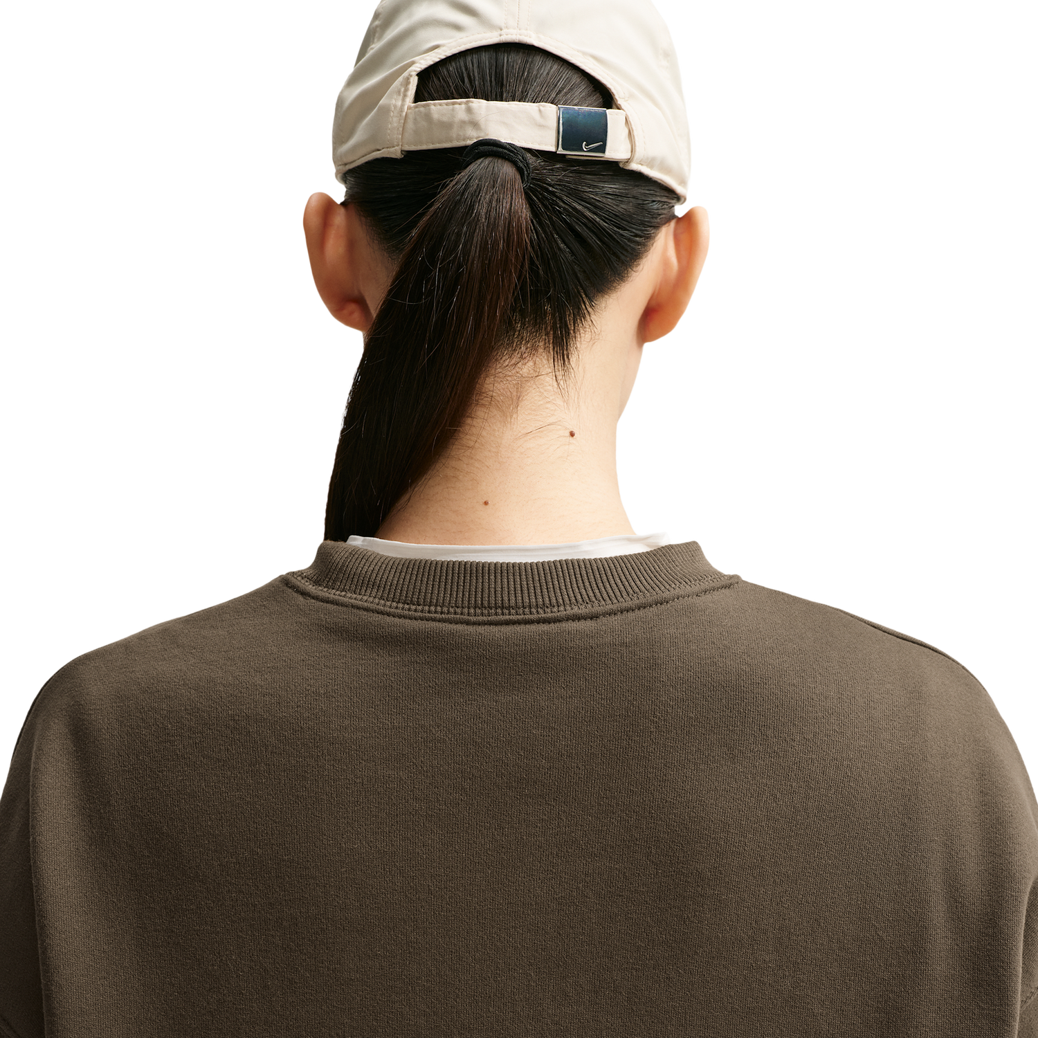 Nike Studio Fleece Oversized Crew - Women's - Sail/Dark Hazel