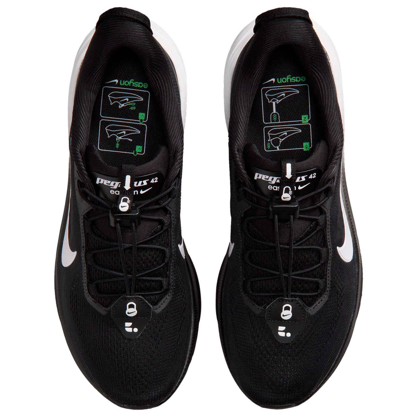 Nike Pegasus 42 Easyon - Men's - Black/White/Dark Smoke Grey