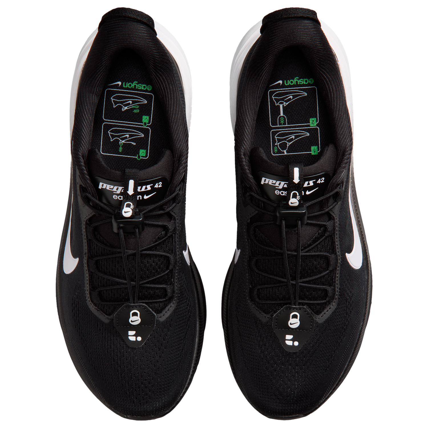 Nike Pegasus 42 Easyon - Men's - Black/White/Dark Smoke Grey