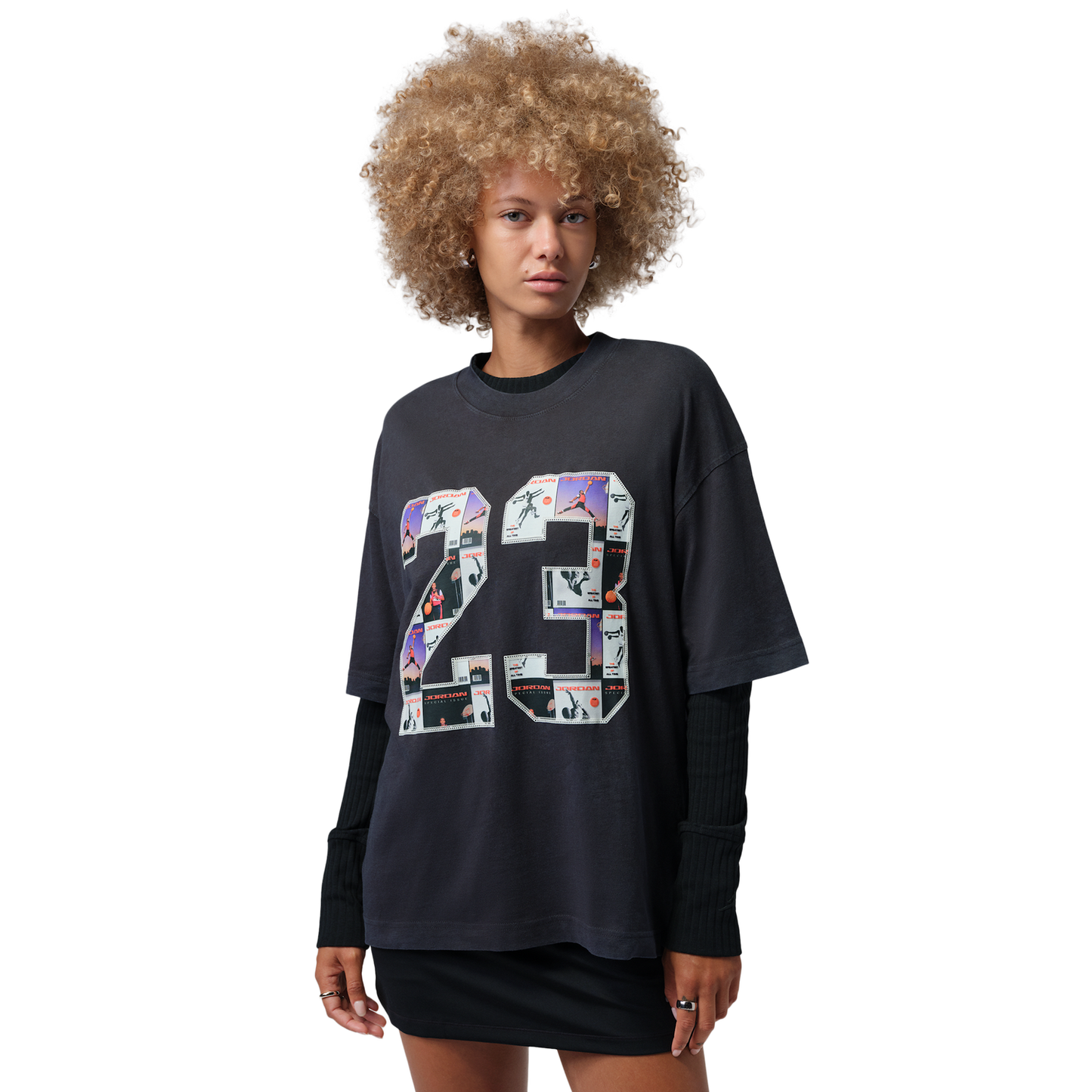 Jordan Brooklyn GF GFX Tee - Women's - Off Noir