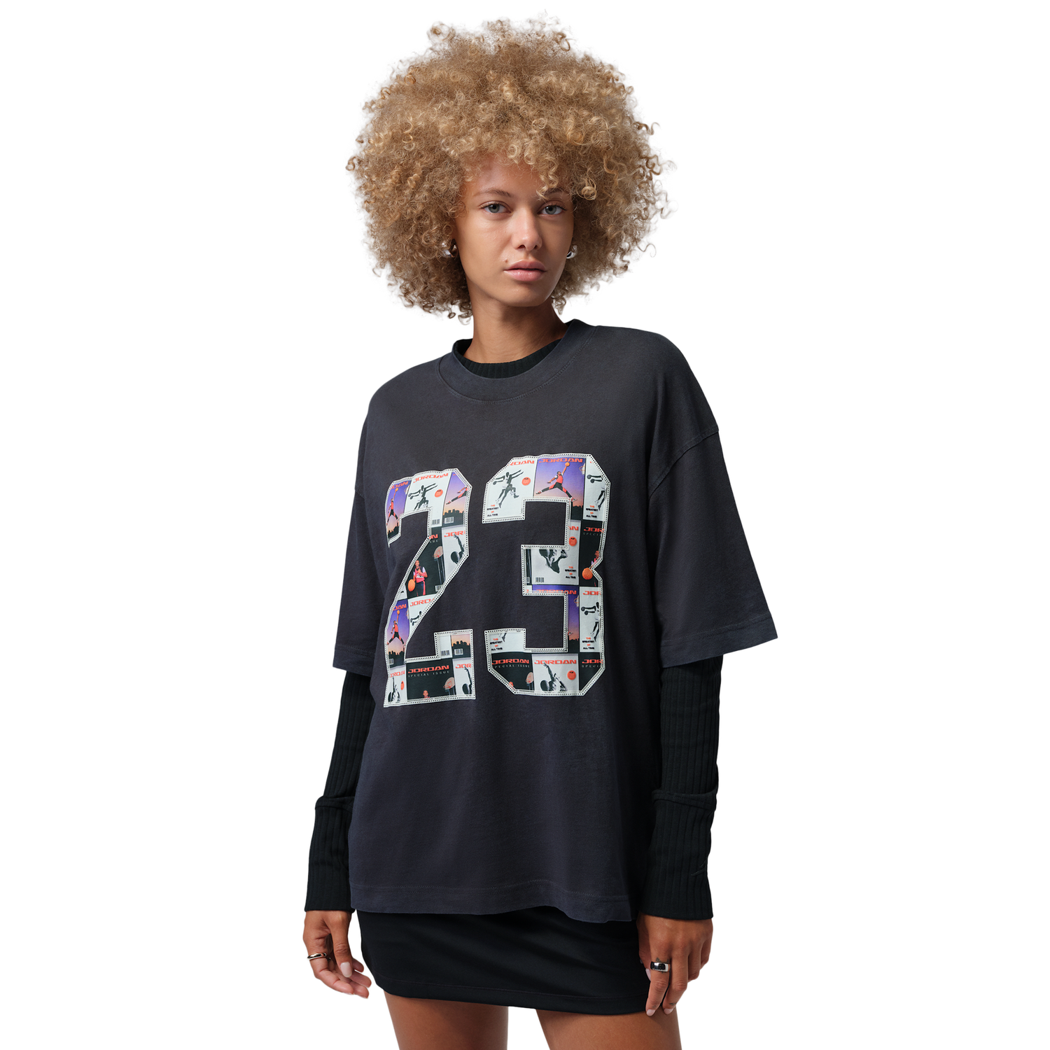 Jordan Brooklyn GF GFX Tee - Women's - Off Noir