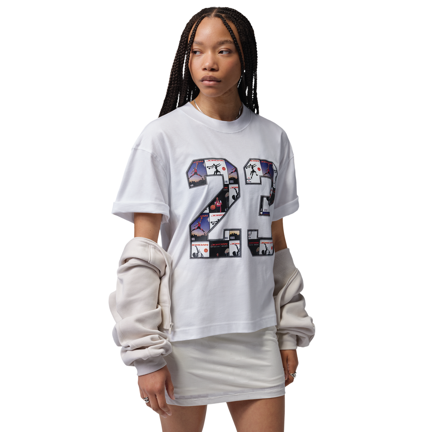 Jordan Brooklyn GF GFX Tee - Women's - White