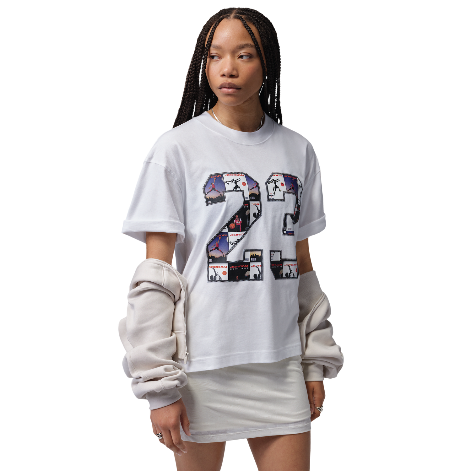 Jordan Brooklyn GF GFX Tee - Women's - White