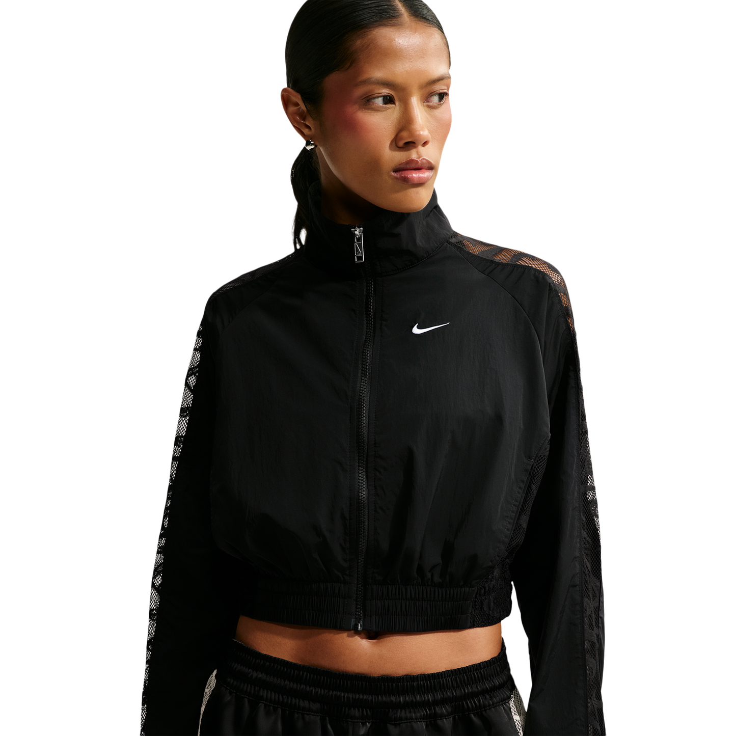 Nike Lace Inset Track Jacket - Women's - Black/Black/White