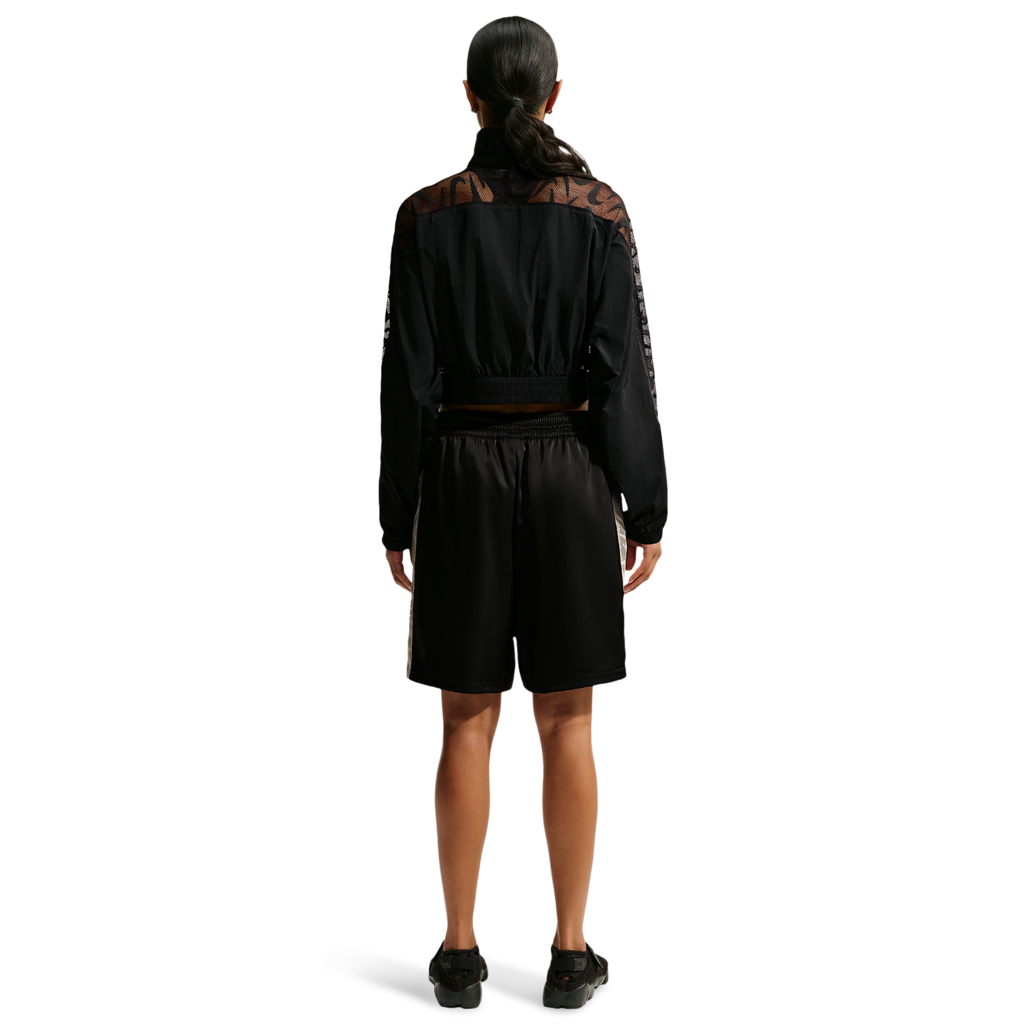 Nike Lace Inset Track Jacket - Women's - Black/Black/White