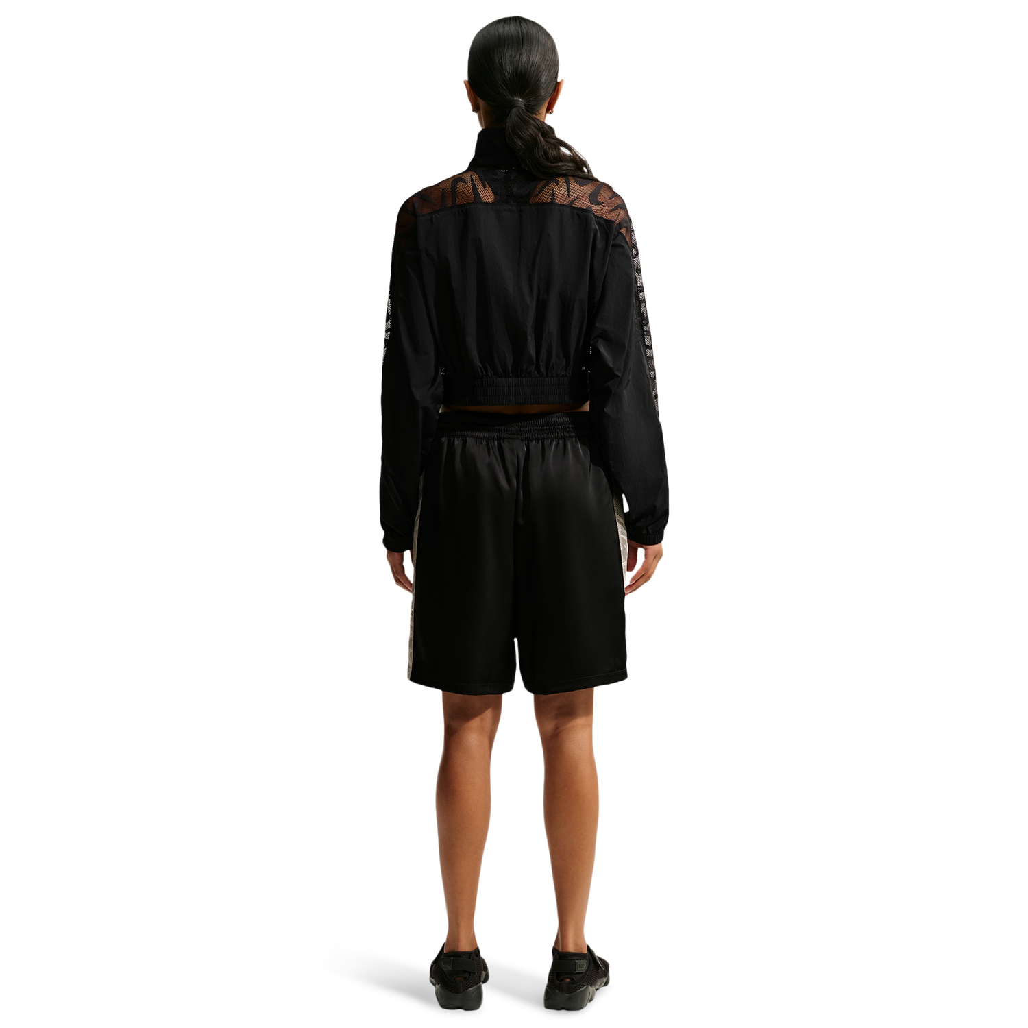 Nike Lace Inset Track Jacket - Women's - Black/Black/White