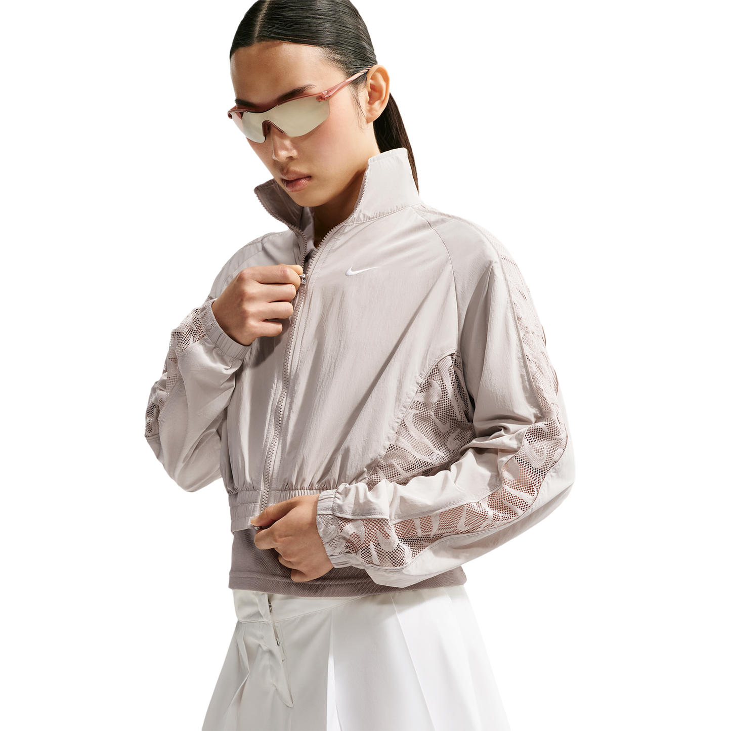 Nike Lace Inset Track Jacket - Women's - Cream Ii/White/Cream Ii