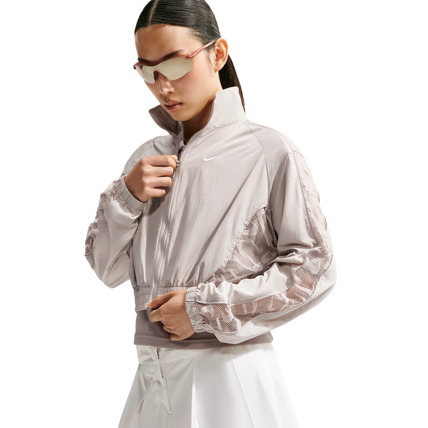 Nike Lace Inset Track Jacket - Women's - Cream Ii/White/Cream Ii