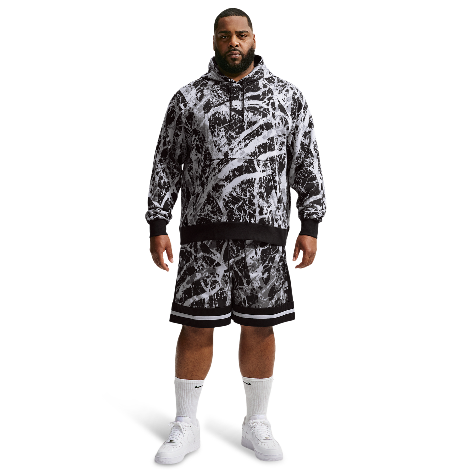 Nike Ja Dri-FIT Game Classic 8In Short AOP - Men's - Black/Light Smoke Grey/Metallic Silver