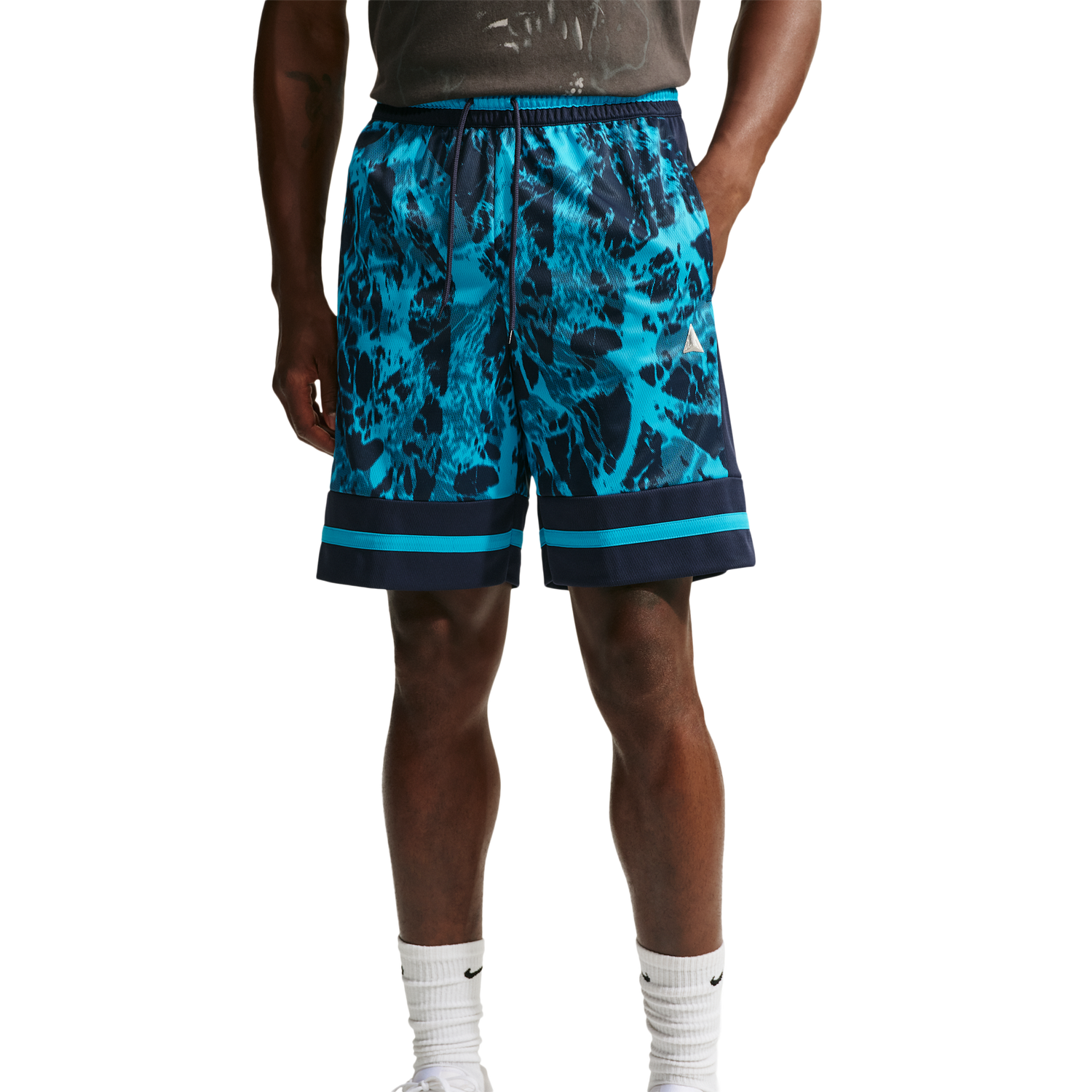 Nike Ja Dri-FIT Game Classic 8In Short AOP - Men's - Obsidian/Light Current Blue/Metallic Silver