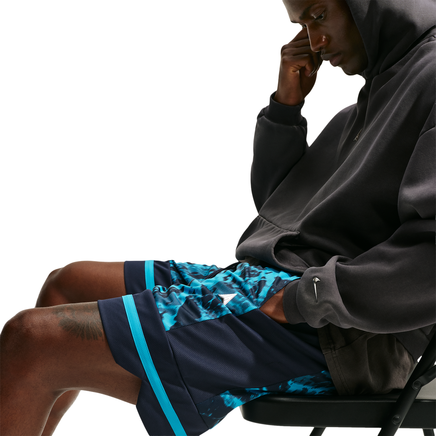 Nike Ja Dri-FIT Game Classic 8In Short AOP - Men's - Obsidian/Light Current Blue/Metallic Silver