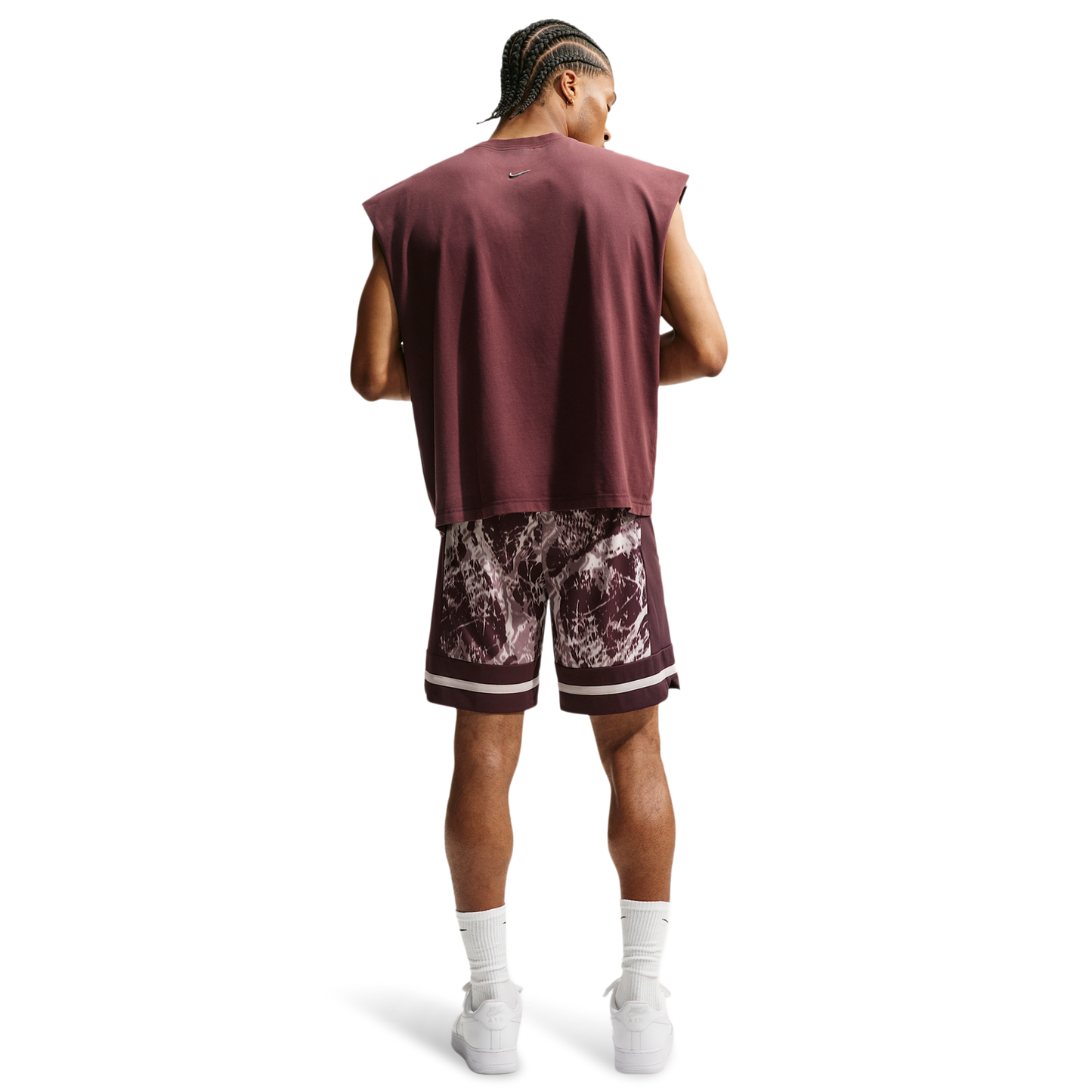 Nike Ja Dri-FIT Game Classic 8In Short AOP - Men's - Burgundy Crush/Moon Particle/Metallic Silver