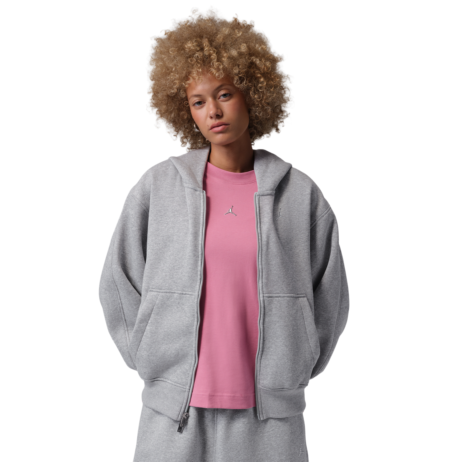 Jordan Brooklyn Fleece FZ BB - Women's - Dk Grey Heather