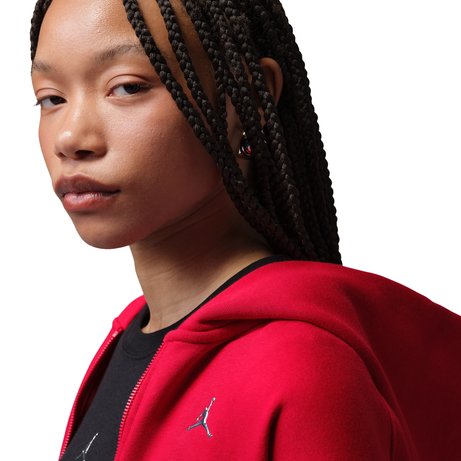 Jordan Brooklyn Fleece FZ BB - Women's - Gym Red