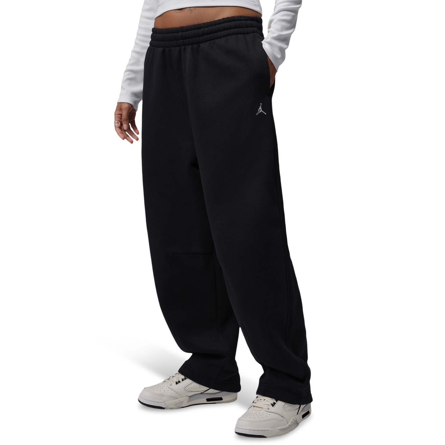 Jordan Brooklyn Fleece BB Wide Leg Pants - Women's - Black