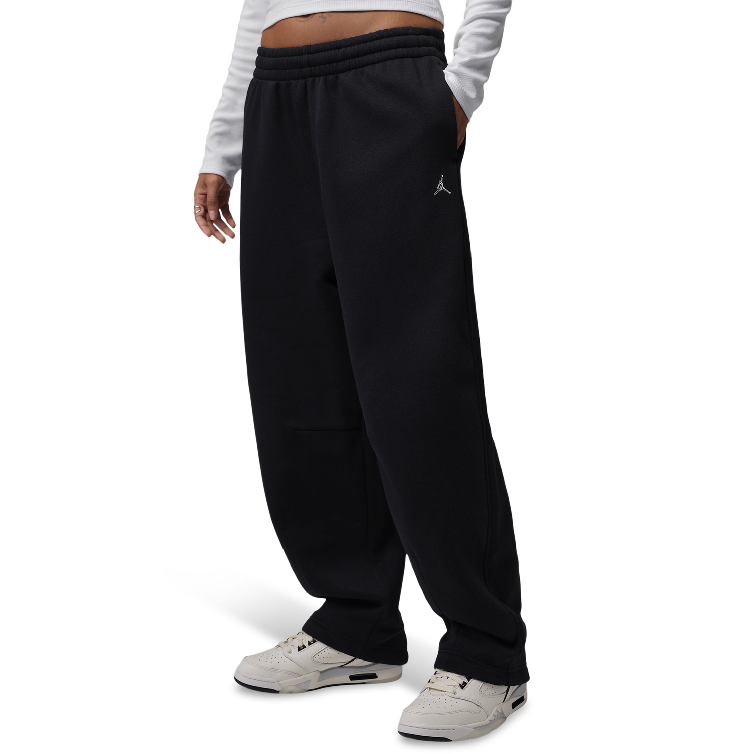 Jordan Brooklyn Fleece BB Wide Leg Pants - Women's - Black