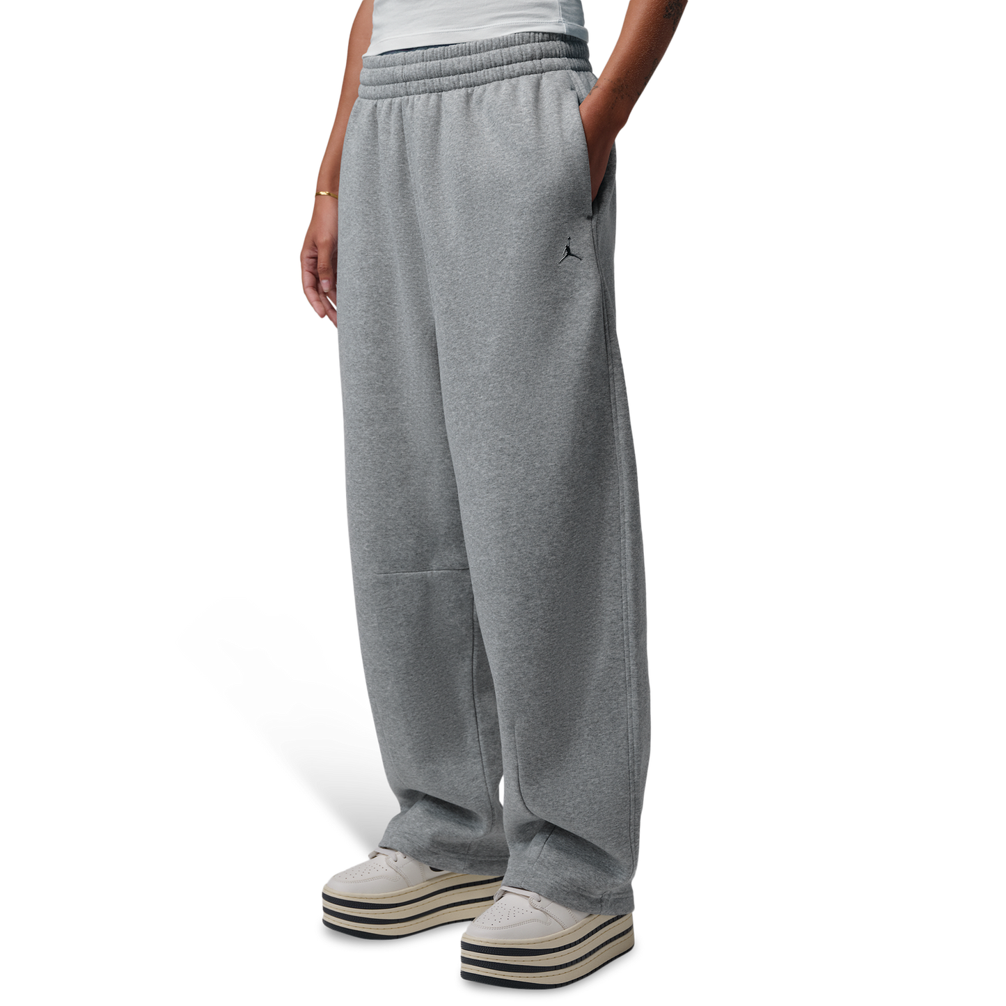 Jordan Brooklyn Fleece BB Wide Leg Pants - Women's - Dk Grey Heather