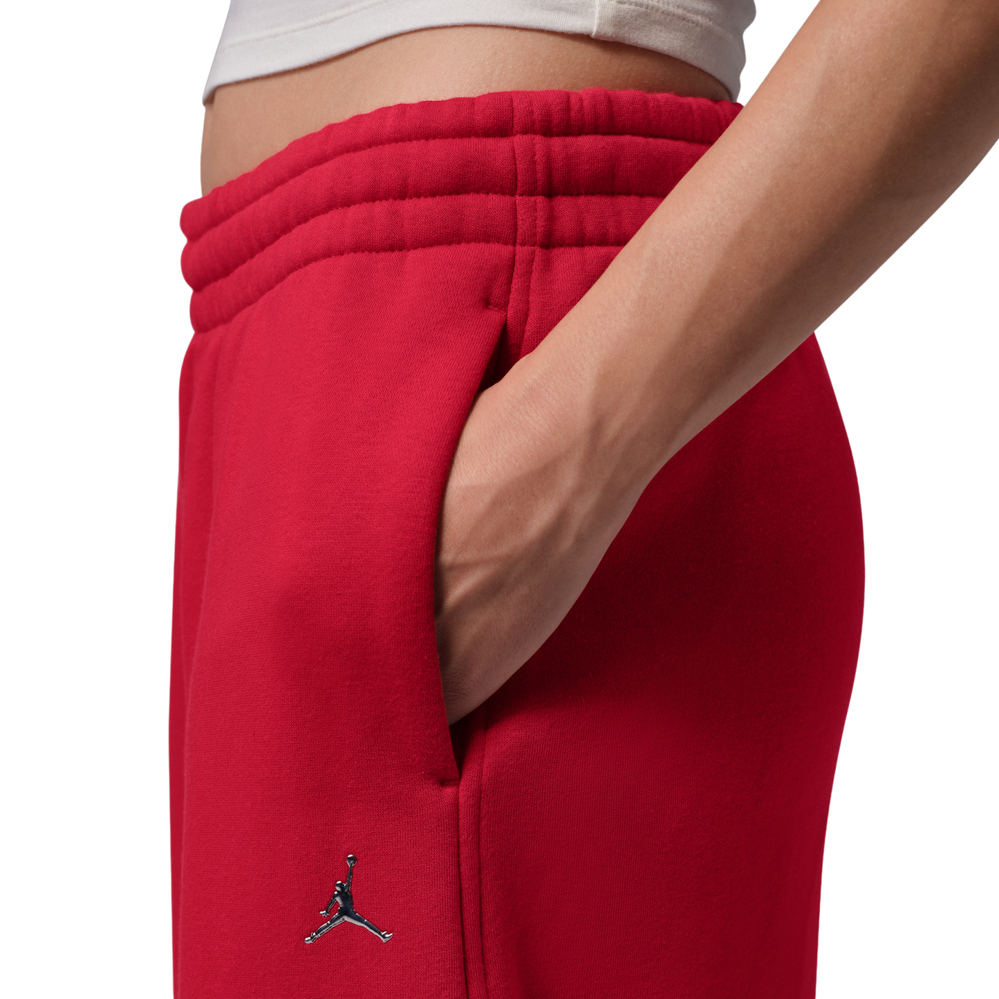 Jordan Brooklyn Fleece BB Wide Leg Pants - Women's - Gym Red