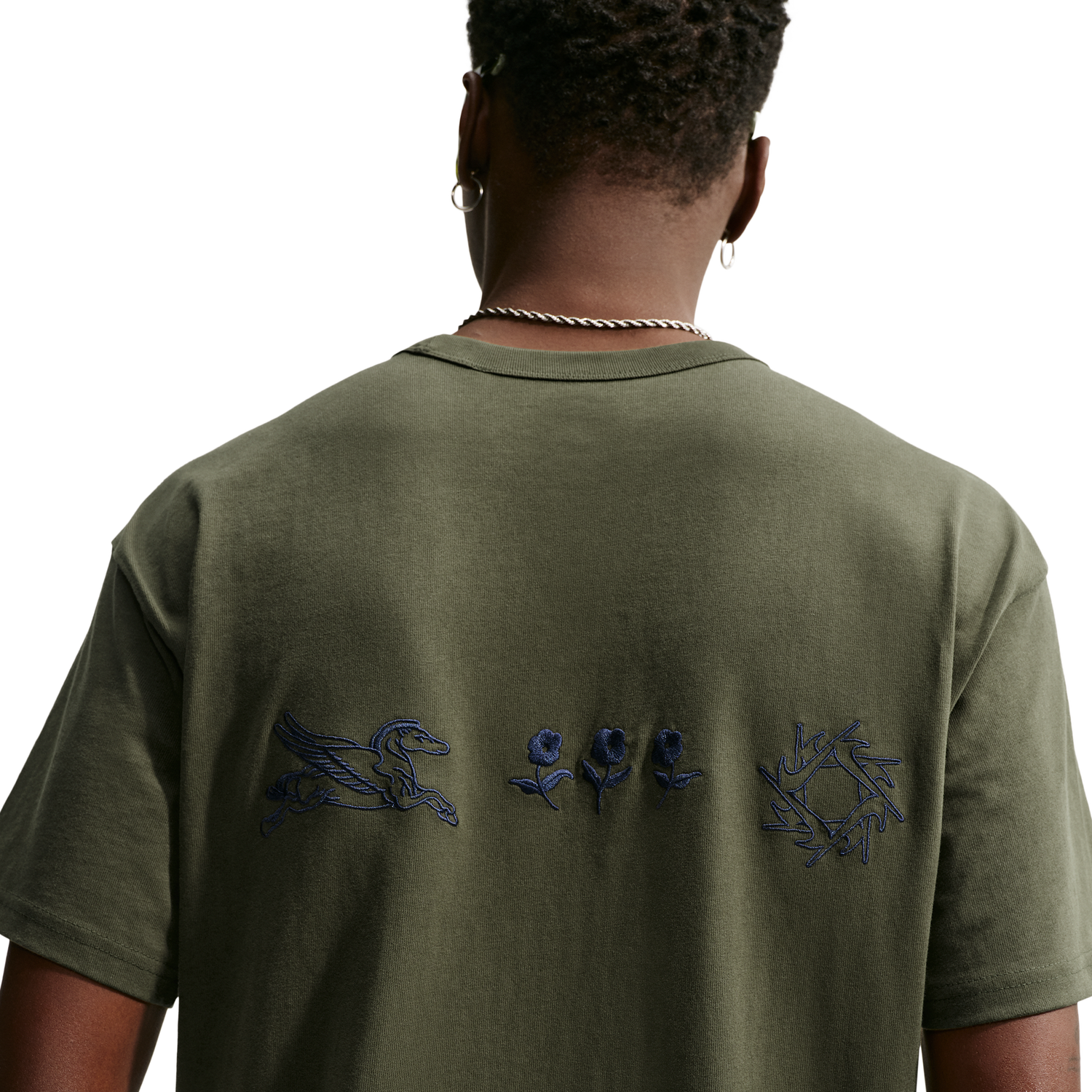 Nike Loose Fit Premium Essential Embroidered T-Shirt - Men's - Cargo Khaki