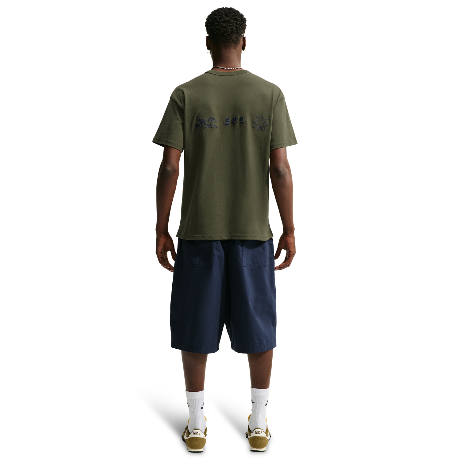 Nike Loose Fit Premium Essential Embroidered T-Shirt - Men's - Cargo Khaki